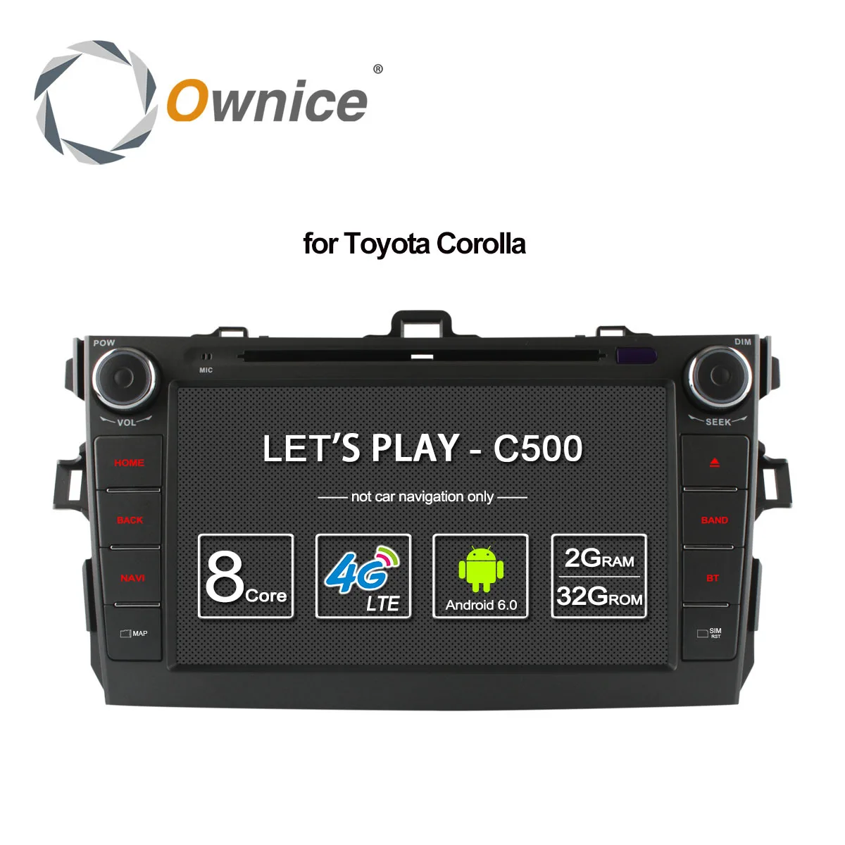 Ownice C500 Android 6,0 Octa 8 Core 2G RAM dvd-плеер автомобиля для Toyota corolla 2007-2011 в тире 2 din gps navi 4G LTE сети