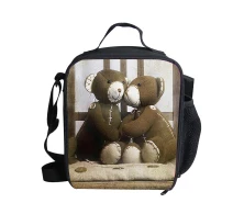 Новое поступление, детские сумки для ланча с кукольным медведем, Термоизолированный Ланч-бокс на плечо для девочек, модная 3D детская Ланч-бокс для пикника, подарки - Цвет: as the picture