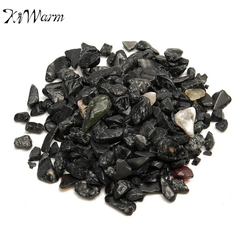 

KiWarm About 100g Natural Black Tourmaline Crystal Rough Stone Rock Mineral Specimen For Planting Aquarium Fish Tank Decor