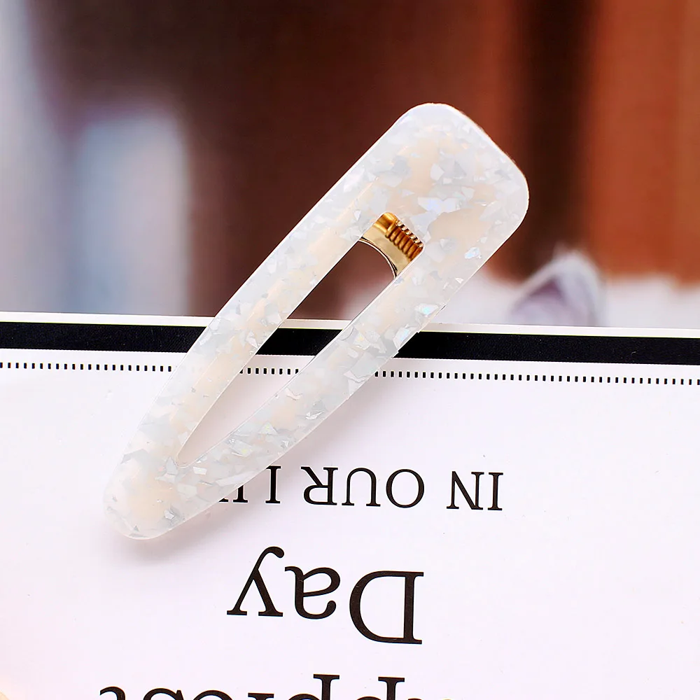 Новые женские и девичьи акриловые полые капли прямоугольные заколки для волос шпильки с блестками заколки для волос аксессуары для волос