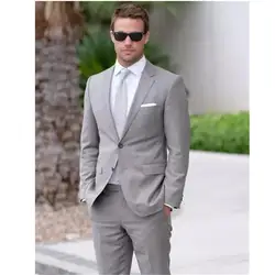 NoEnName_Null новый костюм homme mariage светло-серые мужские костюмы формальный повод деловой мужской костюм 2017 выпускного вечера костюмы куртка +