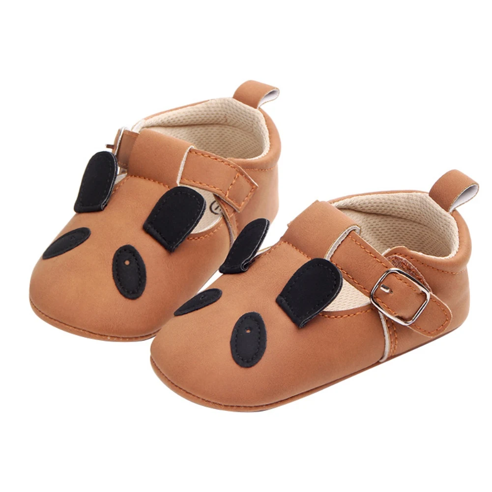 Мокасины; обувь для маленьких мальчиков и девочек; мягкая детская подошва для новорожденных с изображением панды и мышки; Первые ходунки