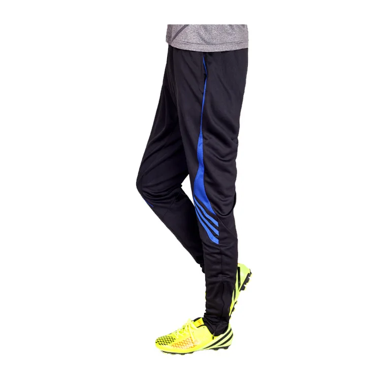 Длинные штаны с карманами на молнии для футбола, профессиональные мужские Штаны для игры в футбол и бега, спортивная одежда для бега - Цвет: 9102 blue
