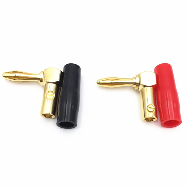 10pcs5Pairs Right Angle Banana Plugs Golden Plated