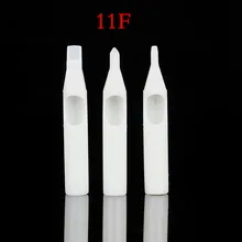 50 шт плоские/Magnum Размер 11 одноразовые белые короткие татуировки наконечник трубки сопло поставка-11 футов