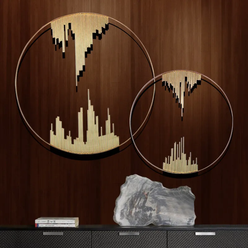

Chinese Wrought Iron Landscape 3D Wall Sticker Accessories Hotel Porch Wall Hanging Crafts Home Livingroom Wall Mural Decoration