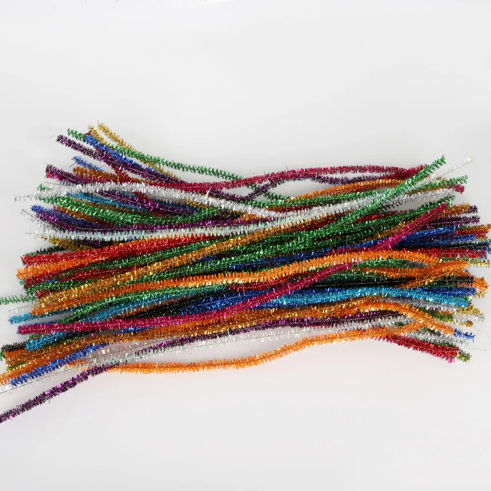 100pcs-Glitter-Chenille-Stems-Pipe-Cleaners-Plush-Tinsel-Stems-Wired-Sticks-Kids-Educational-DIY-Craft-Supplies (3)