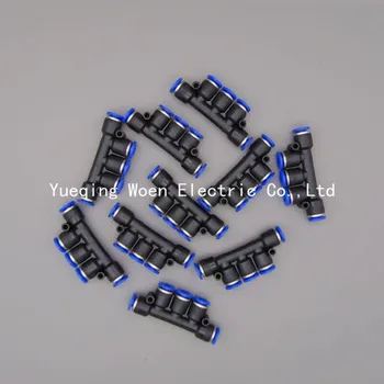 

PK-06 PK-6,5 Way 6MM To 6MM One Touch Push In Hose Pipe Tube Air Fitting Connecotor PK Union Triple MultI Coupler