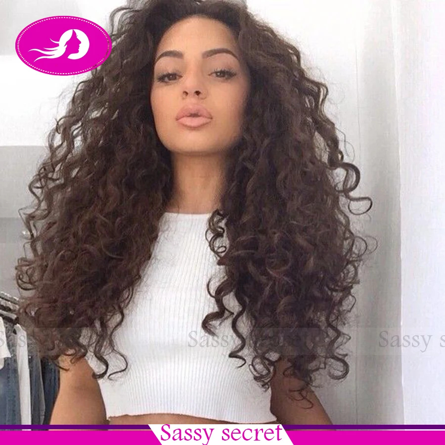 Gronden op gang brengen sensor Bruin Lace Front Pruiken Kinky Krullend Hittebestendige Synthetische Pruiken  Met Baby Haar Lange Losse Krullen Pruiken Voor Zwarte Vrouwen|wig ring|wig  hairbandwig doll - AliExpress