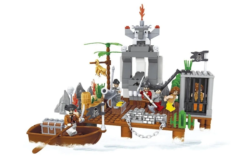 

Ausini model building kits compatible with lego city pirate 662 3D blocks Educational model & building toys hobbies for children