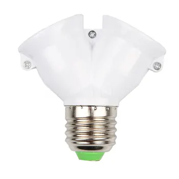 

new arrival Dual Double 2X E27 Socket Base Extend Splitter Plug Halogen Light Lamp Bulb Holder Copper Contact Adapter Converter