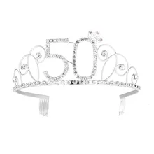 Юбилей повязка на голову с короной на день рождения 18 20 30 40th Сияющий День рождения тиара HSJ88