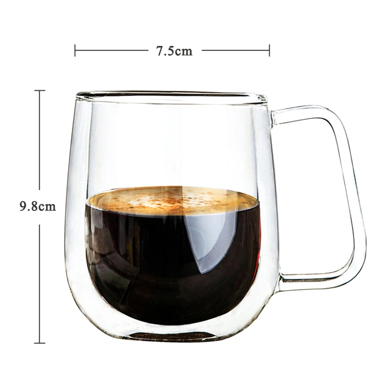 Double Wall Glass Mug Coffee Tea Cup Coffee Mugs Glass Water Juice Cup Home Office Transparent Glass Cup Heat-resistant 250ML (7)