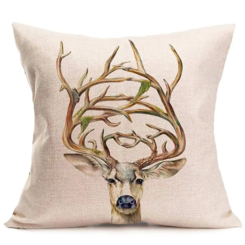 

Christmas Deer pillow cover Sofa Waist Throw Cushion Cover Home Decor