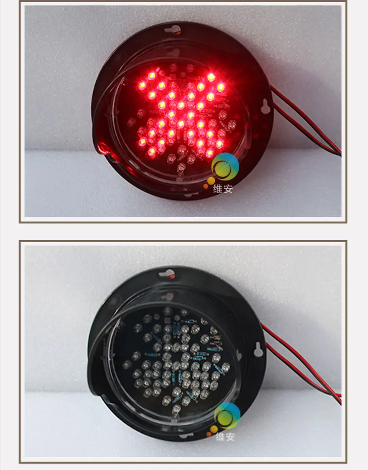 polegada CONDUZIU a lâmpada mini cruz vermelha módulo semáforo seta verde