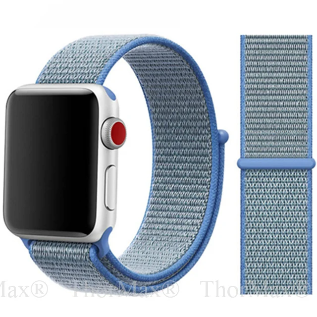 Нейлоновый ремешок для apple Watch band 5 4 3 iWatch band 42 мм 44 мм 40 мм apple wacth 4 3 2 аксессуары для браслетов Sport Loop correa - Цвет ремешка: 12B-Tahoe Blue