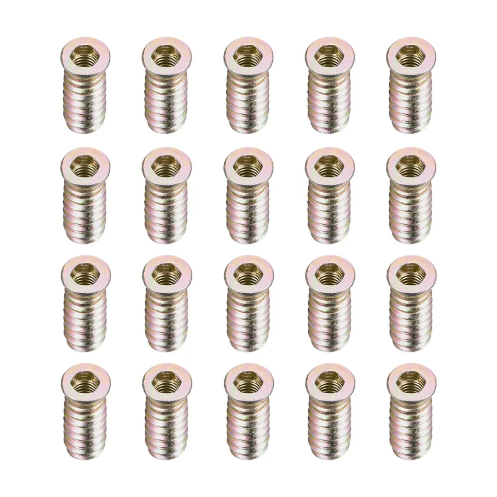 

Uxcell 20pcs M6 Threaded Insert Nuts Interface Hex Socket Wooden Furniture Accessories Screws Carbon Steel 6 Size Choose