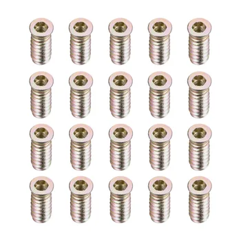 

uxcell 20pcs M6 Threaded Insert Nuts Interface Hex Socket 10/13/15/17/20/25mm Wooden Furniture Accessories Screws Carbon Steel