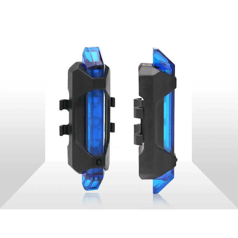 Водонепроницаемый USB Перезаряжаемый велосипедный задний светильник, 4 режима, задний велосипедный мигающий Предупреждение льный фонарь, велосипедный задний светильник - Цвет: Синий