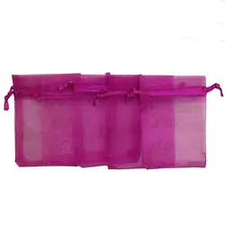 AY 100 шт./лот 10x15 см из органзы сумки для свадьбы любимый подарок сумка ювелирные сумки Fushia цветные мешочки из органзы