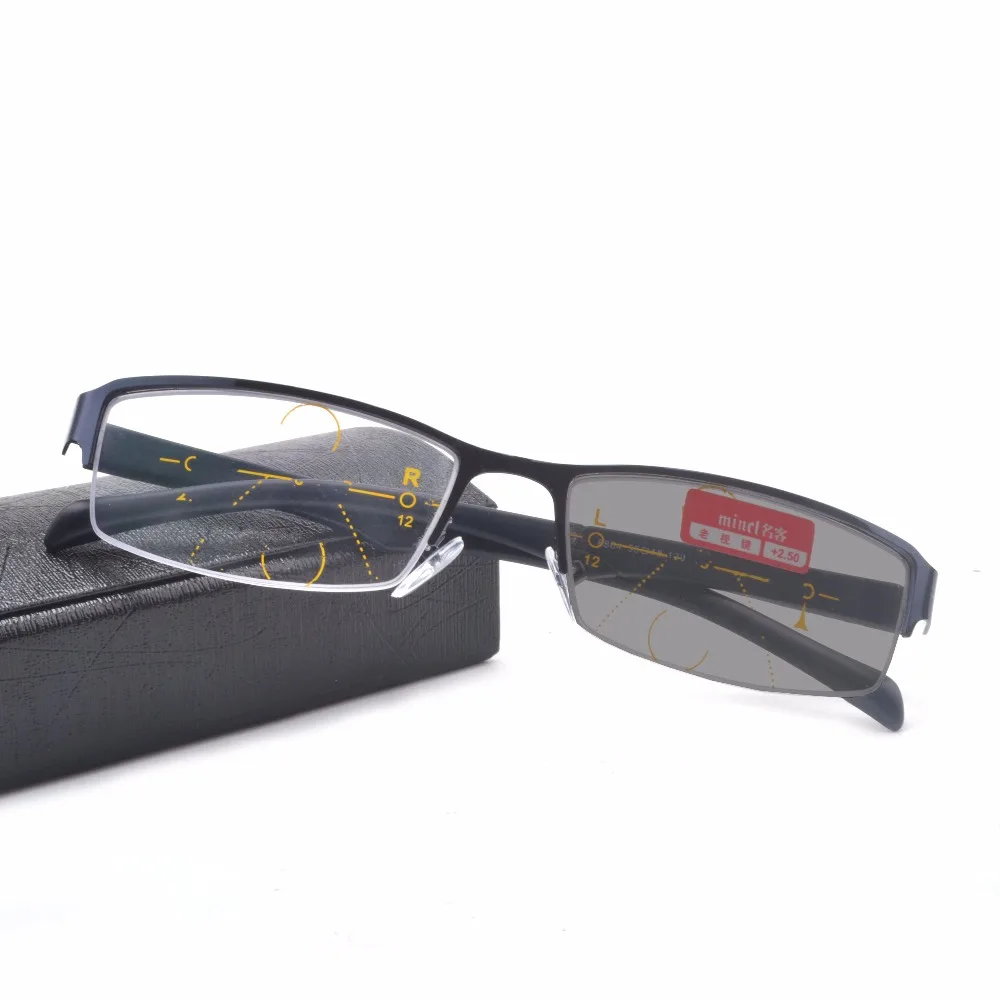 8864 half frame reading glasses metal men's optical progressive multi