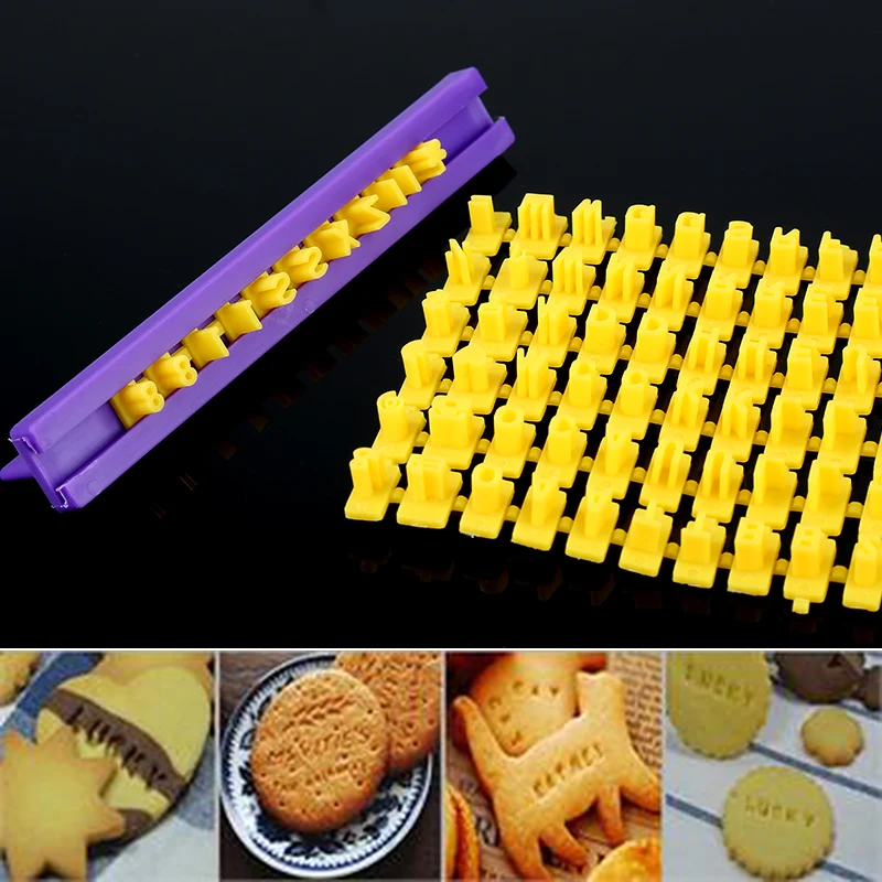 

New Alphabet Cookie Mold Cutters Number Letter Impress Set Cookie Biscuit Stamp Embosser Cutter Cake Fondant DIY Molds