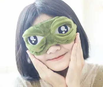 

Candice guo! Super Q plush toy cartoon big eyes funny stereo sad frog eyeshade eyes mask birthday Christmas gift 1pc