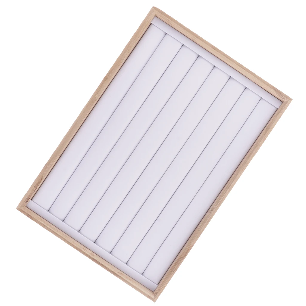 MagiDeal White PU Leather Interior Showcase Display Box Jewelry Storage Multi-purpose 35x24x3cm