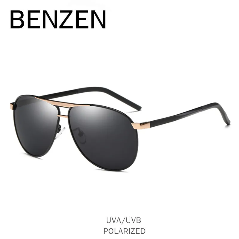 

BENZEN Polarized Sunglasses Men Metal Frame Avaition Sun Glasses Male UV 400 Driver Driving Glasses Gafas Shades With Case 9263