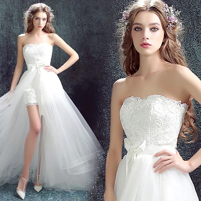 zkc uncle 2016 women wedding dress front short back long