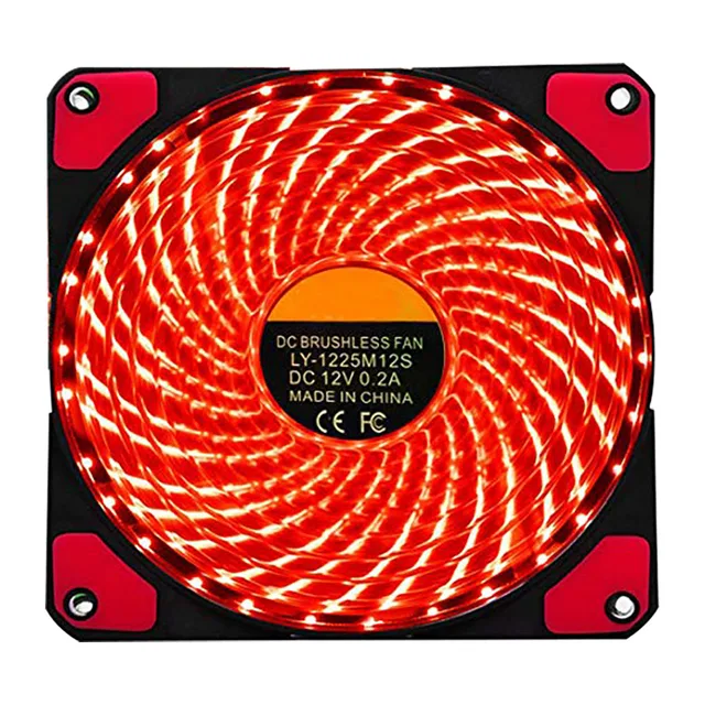 V2AMZ 1Pcs PC Computer Case Fan 120mm 33 LED Silent Fan Heatsink Cooling For Computer Cases CPU Coolers And Radiators Ultra Quiet