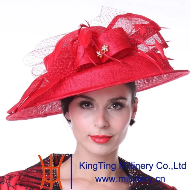 Kueeni Summer Hats Lady Wedding Dress Wear Fl Veil Red Kueeni Summer Hats Lady Wedding Dress Wear Fl Veil Red Color Bride Accessories Pattern