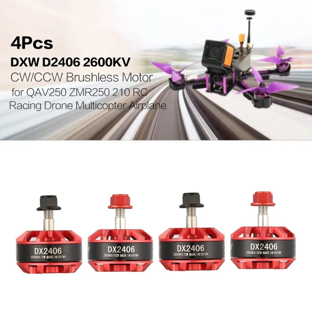 

4Pcs DXW D1407 3500KV 2200KV 2400KV 2600KV 2700KV 2-3S CW/CCW 5mm Brushless Motor for RC Racing Drone 4045/5030 Propeller