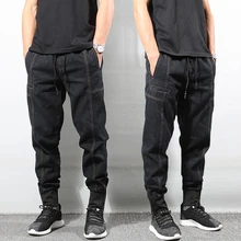 Модные мужские джинсы в японском стиле, винтажные дизайнерские джинсы для бега, мужские уличные джинсы в стиле хип-хоп