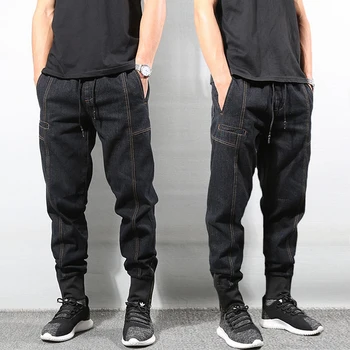 

Japanese Style Fashion Men Jeans Vintage Designer Spliced Designer Joggers Jeans Men Streetwear Slack Bottom Hip Hop Jeans Pants