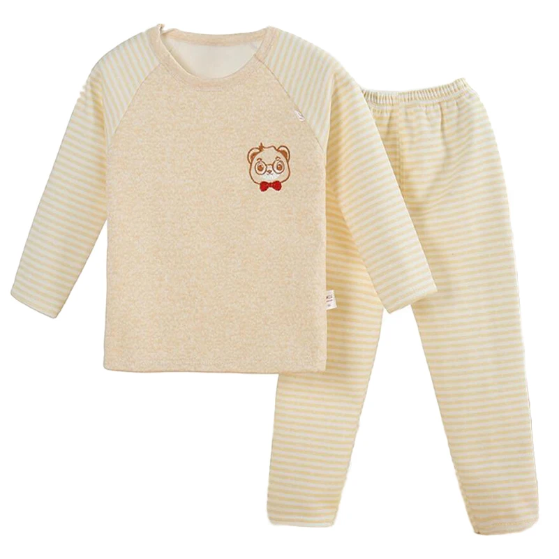 Warm children's pajamas set pijama set kids winter nightwear baby
