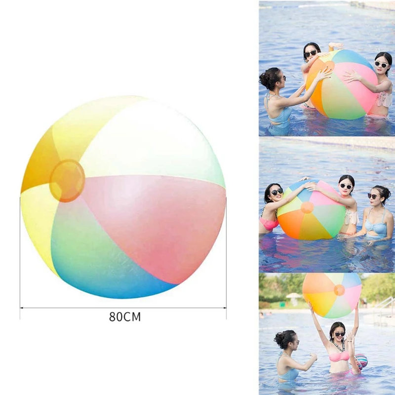 Hot-80Cm, большой цвет, надувной шар для воды на открытом воздухе, Пляжная игрушка, надувной шар, бассейн, газон, игровой шар