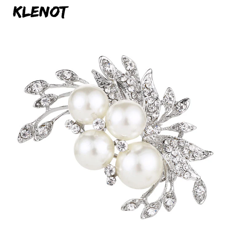 

Elegant Floral Brooch Freshwater Pearl Brooch Pin Crystal Rhinestones Flower Brooches for Women Plant Jewelry Bouquet Decoration