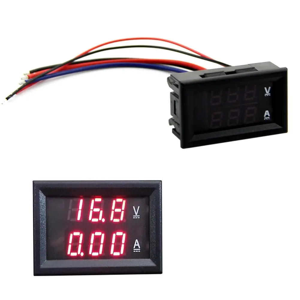Best Selling DC 100V 10A Voltmeter Ammeter Red LED Panel Amp Dual
