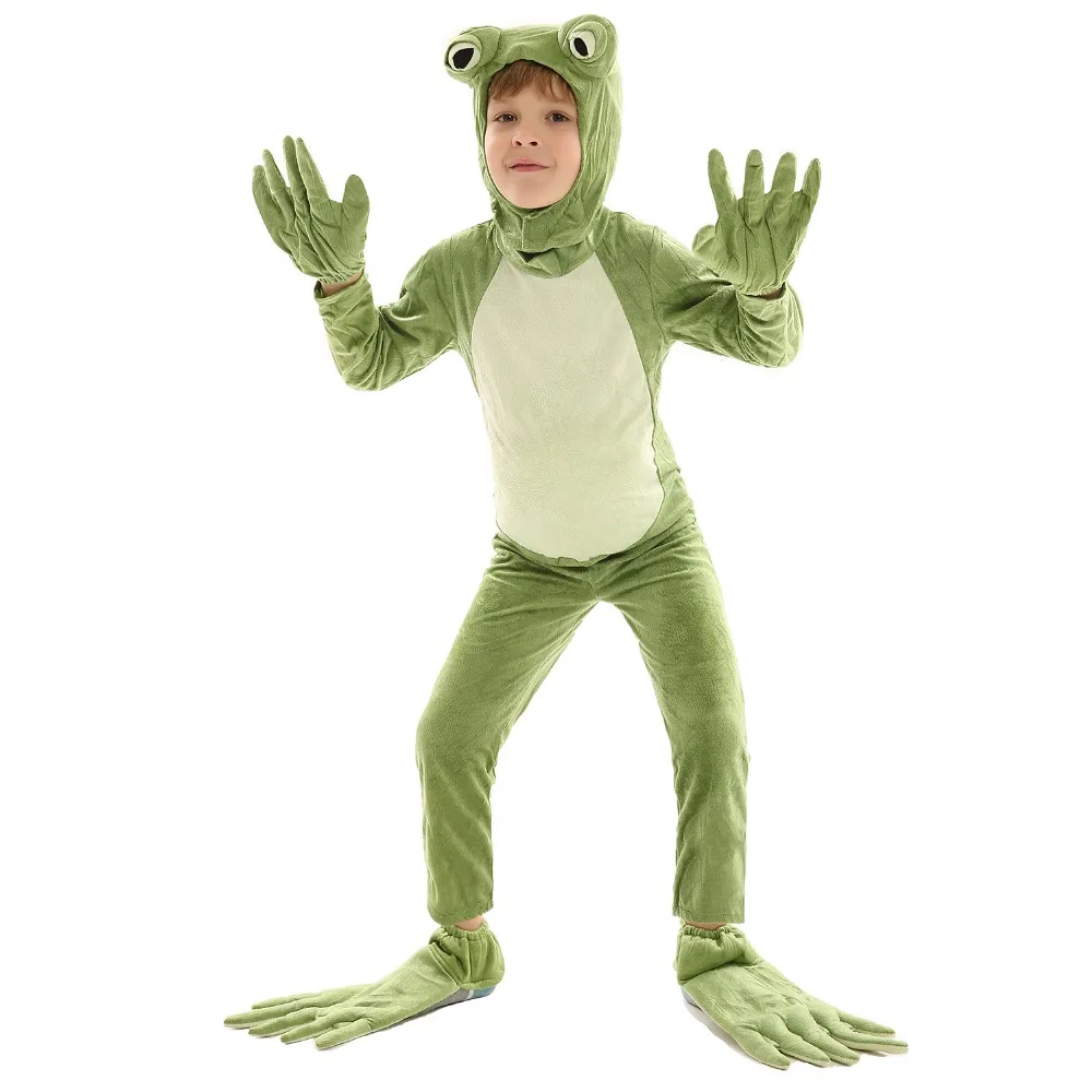 

Kids Animals Frog Pajamas Clever Blue Frog Costume Jumpsuit Child Halloween Children's Day Gift Age of 3-7