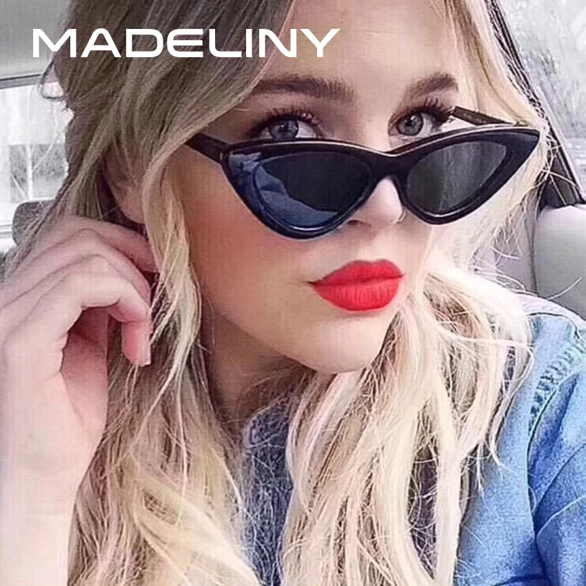 

MADELINY Cat Eye Sunglasses For Women Brand Designer Retro Sun Glasses Female Vintage Small Cat Eye Glasses UV400 2018 MA401