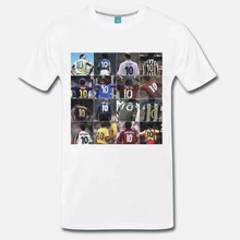 Camiseta Maglia Maradona Pele Baggio Zidane Totti Numeri 10 Vintage futbolista Casual orgullo T camisa de los hombres de moda Unisex