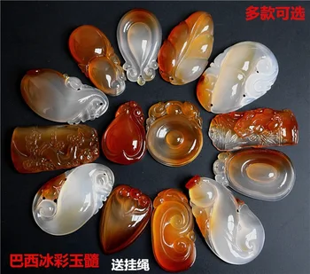 

Natural Agate Chalcedony Pendant Buckle Sweater Chain Necklace Jewelry Gift Wholesale