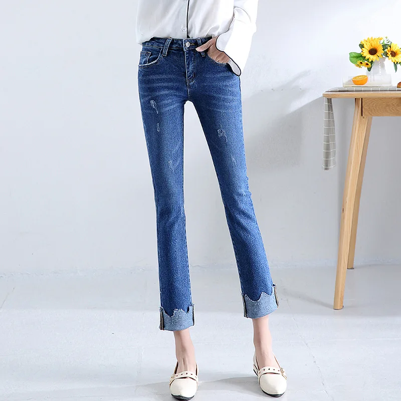 2018 New Fashion Women's Jeans Wave Shape Slim Fit Skinny Denim Jeans ...