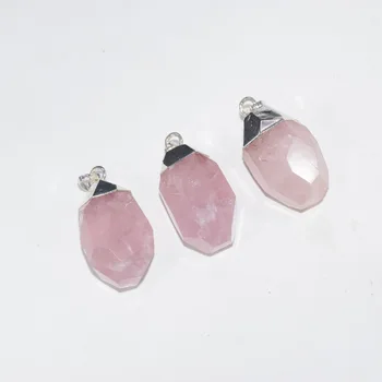 

Natural Rose Crystal Quartz Point pendant 2020 Jewelry making Big Pink Egg stone bullet pendant for women necklace gift 2018