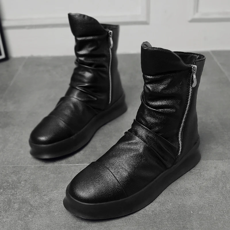 Hip Hop Motorcycle Style Slip-On Boots 10 Hip Hop Motorcycle Style Slip-On Boots 10
