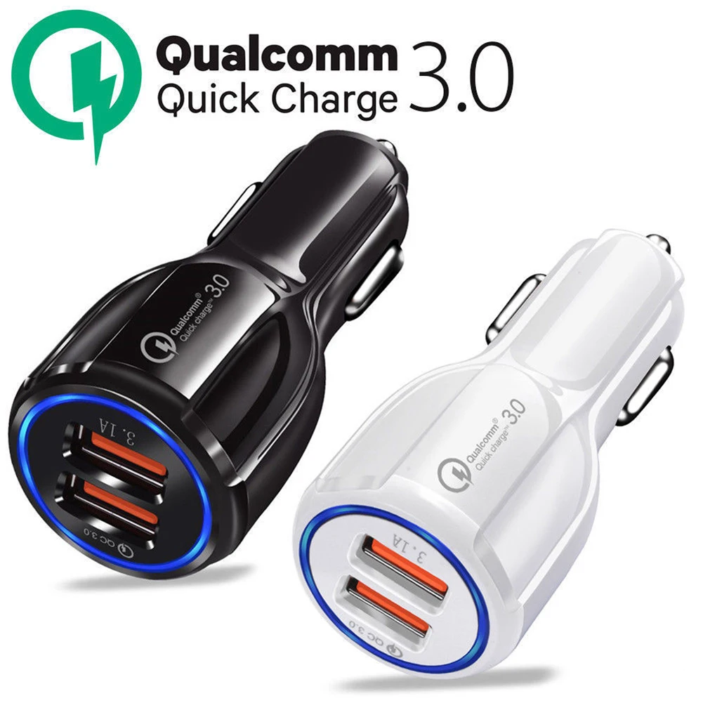 QC3.0 Сертифицированный Quick Charge Dual 2 USB порт быстрое автомобильное зарядное устройство 36 Вт аксессуар для мобильного телефона