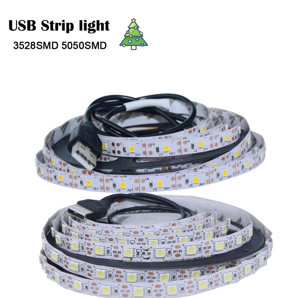 Светодиодная ленсветильник 5 в постоянного тока s 5050 2835 SMD USB RGB гибкая лента