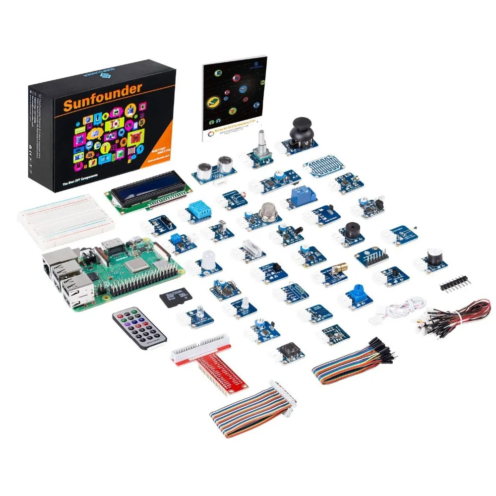 Sunfower Raspberry Pi 3 Model B + 37 модули комплект датчика V2.0 для RPi 2B A Zero|Демонстрационные