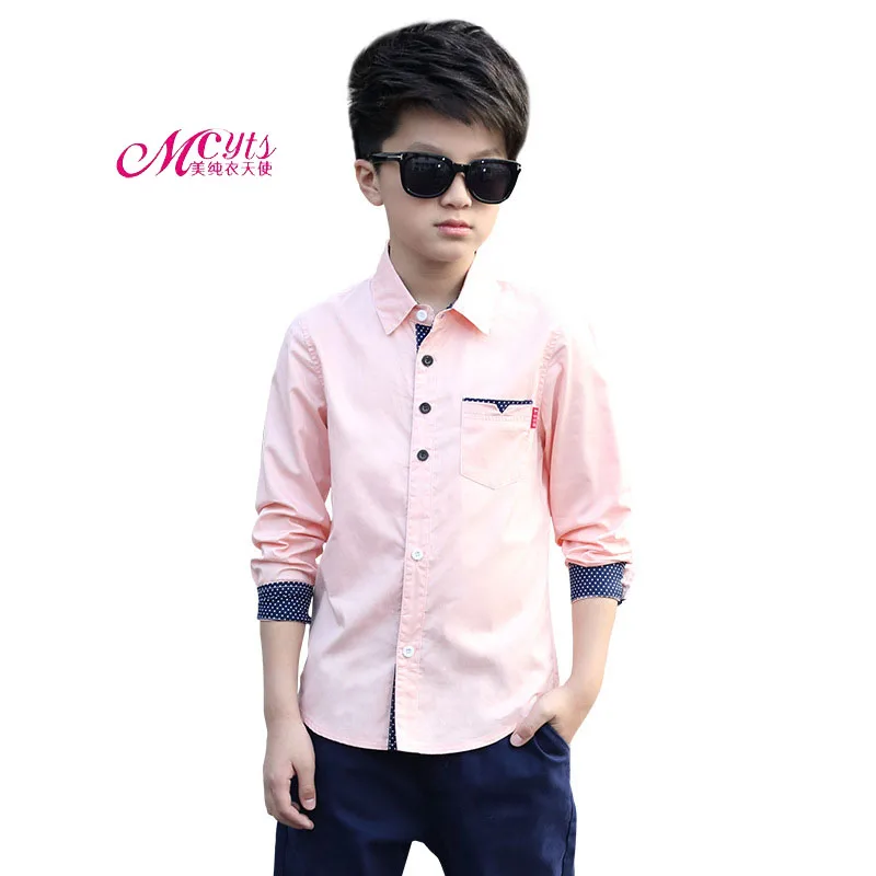 

Kids Clothes 2018 Spring Autumn Boys Cotton Blouses Children Long Sleeve Shirt Fashion Casual Boys Shirt 4 6 8 10 12 14 15 Years